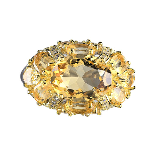 Elegant Personalized Design 925 Sterling Silver Natural Citrine Ring