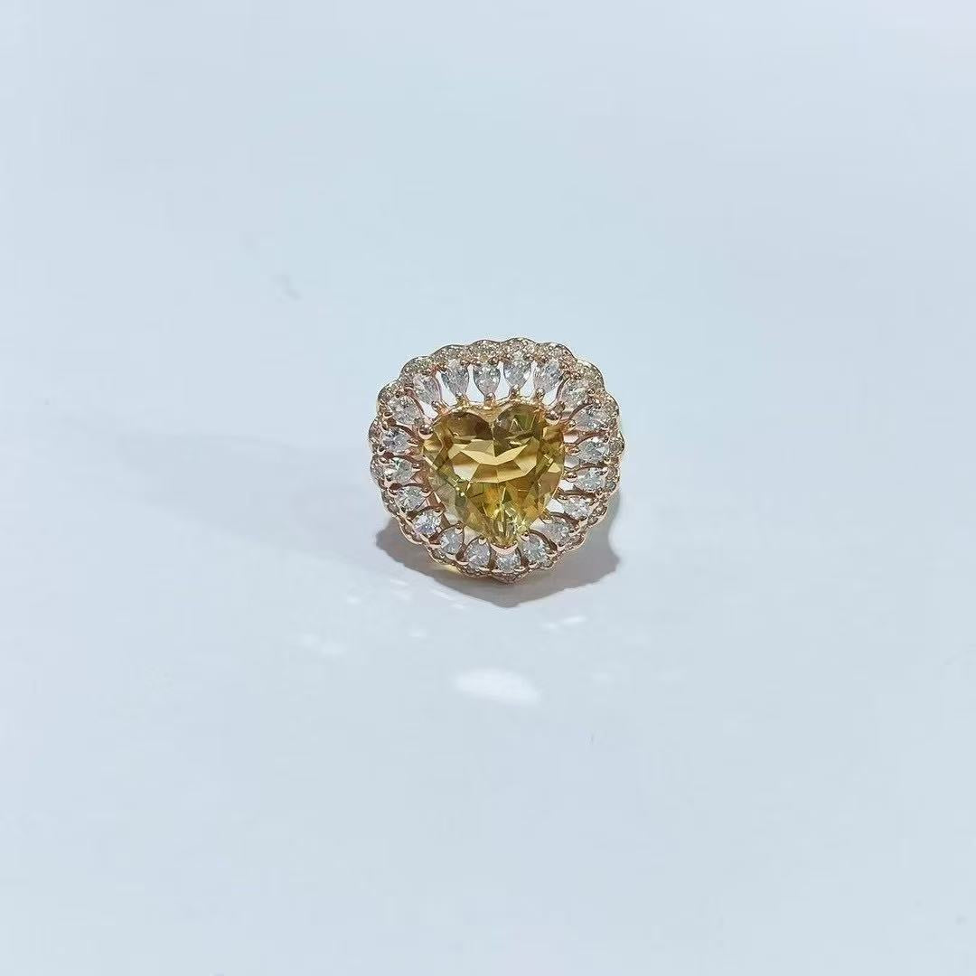 Dreamy Rose Gold Plated Original 925 Silver Natural Citrine Adjustable Rings