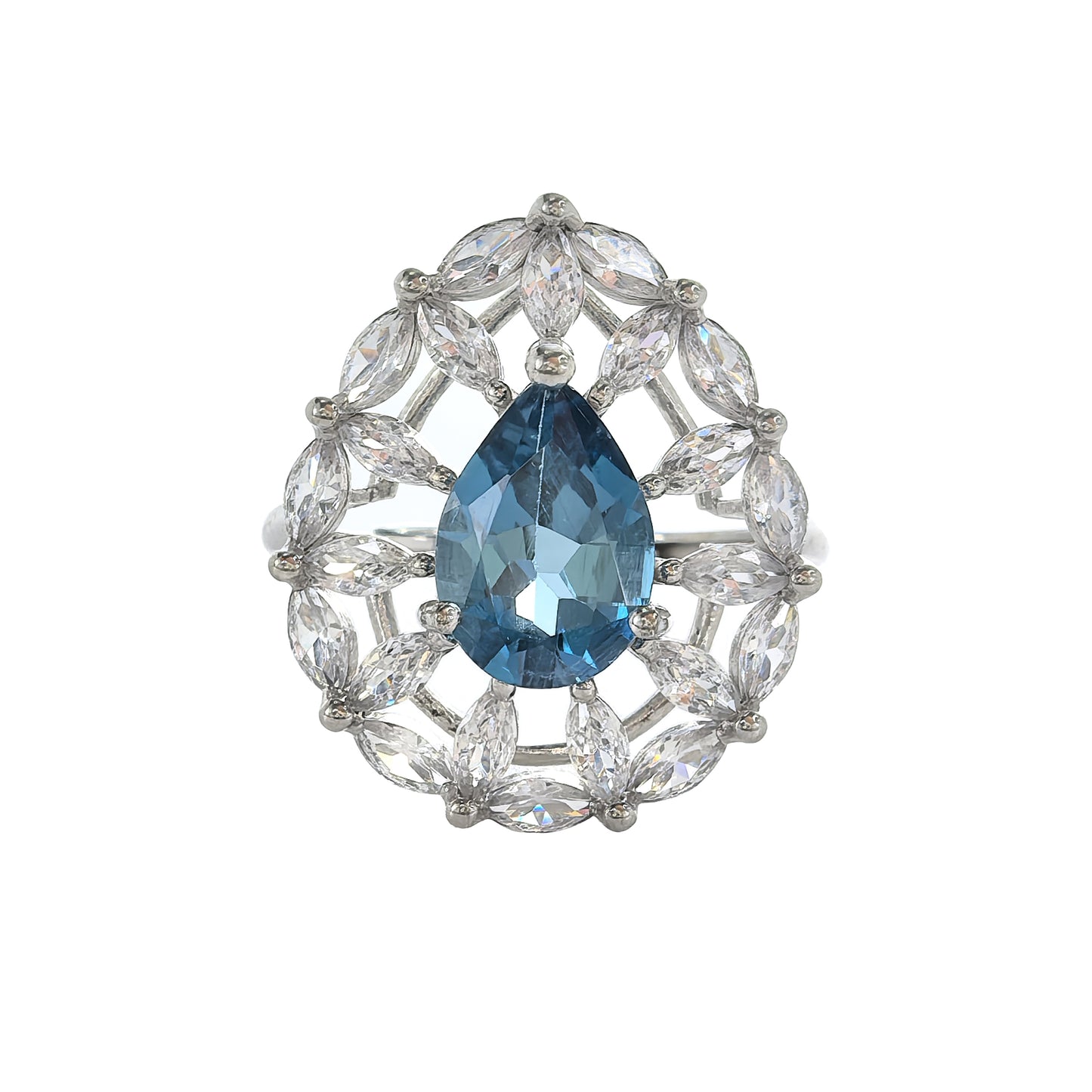 Premium Handcrafted 925 Sterling Silver London Blue Topaz Ring