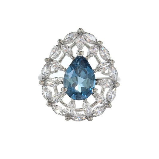Premium Handcrafted 925 Sterling Silver London Blue Topaz Ring