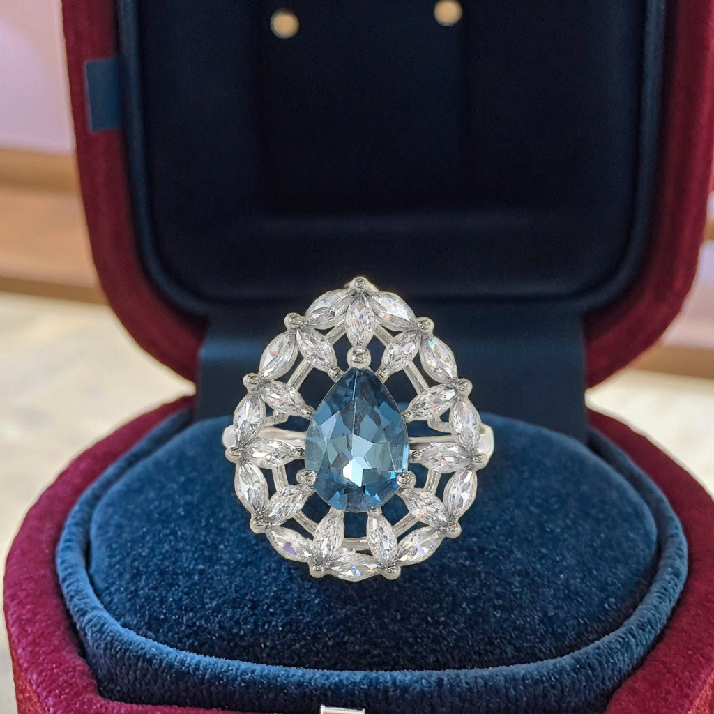 Premium Handcrafted 925 Sterling Silver London Blue Topaz Ring