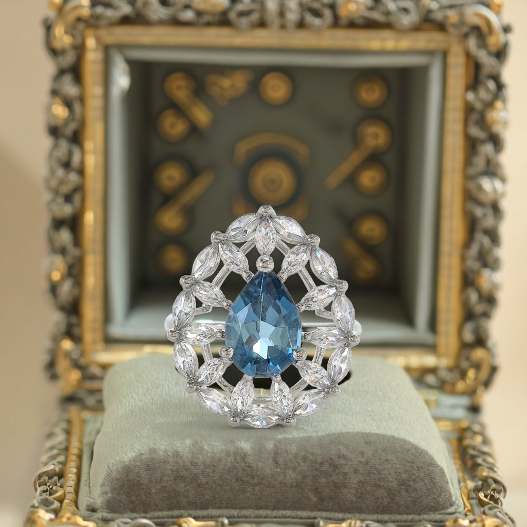 Premium Handcrafted 925 Sterling Silver London Blue Topaz Ring