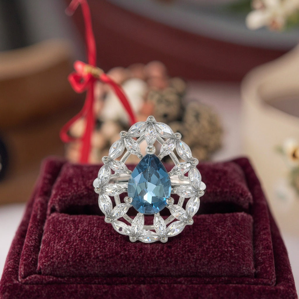 Premium Handcrafted 925 Sterling Silver London Blue Topaz Ring