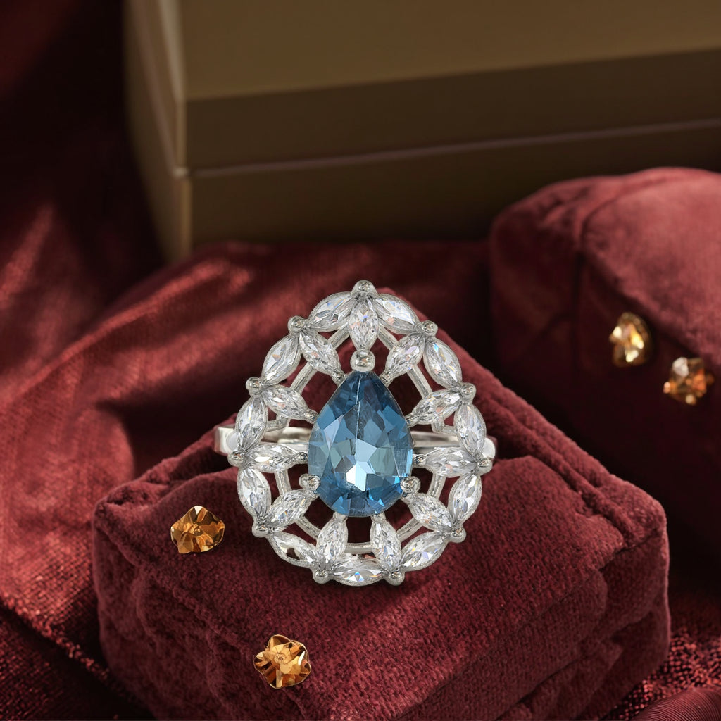 Premium Handcrafted 925 Sterling Silver London Blue Topaz Ring