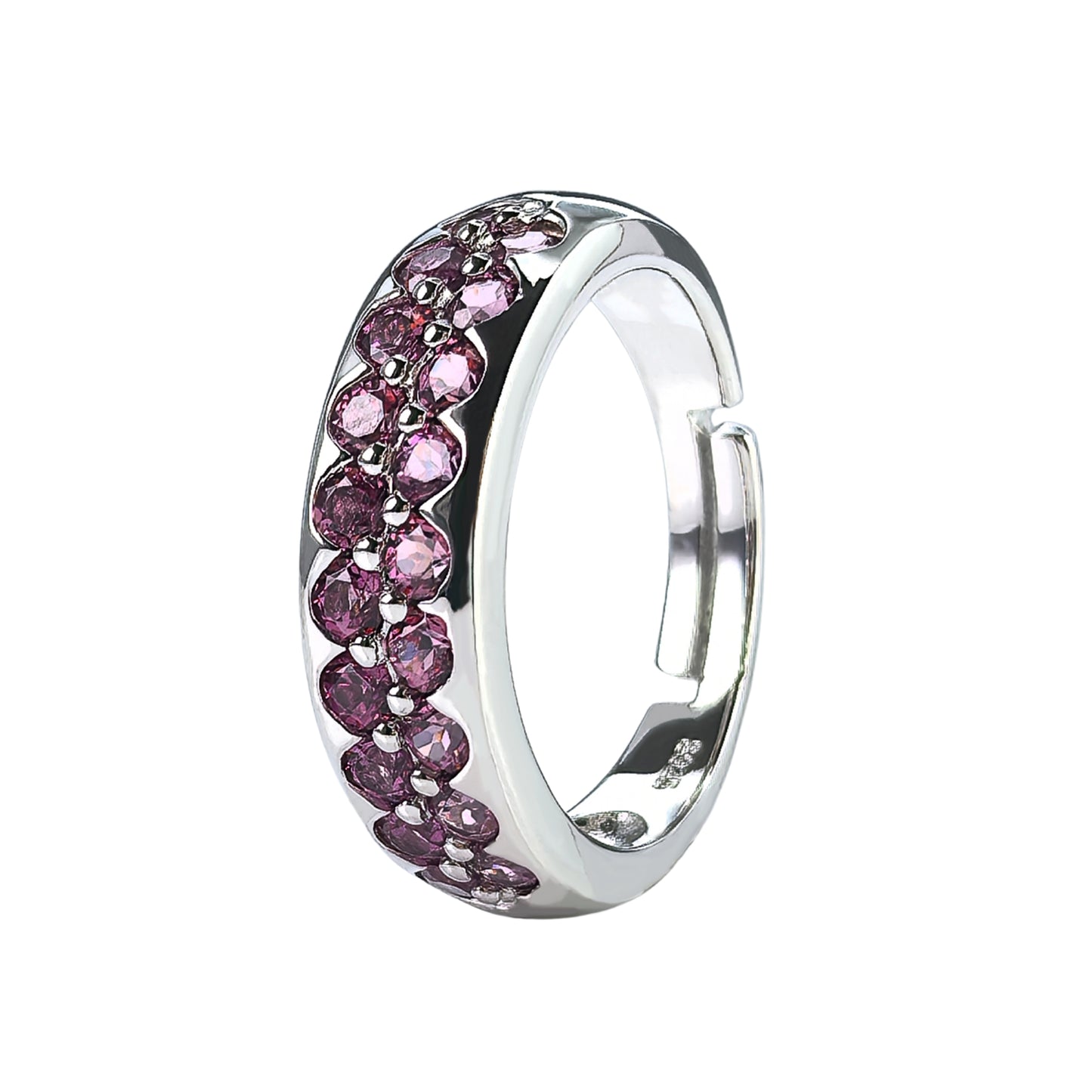 Gorgeous Rhodium Plated Silver 925 Jewelry Natural Pyrope Ring