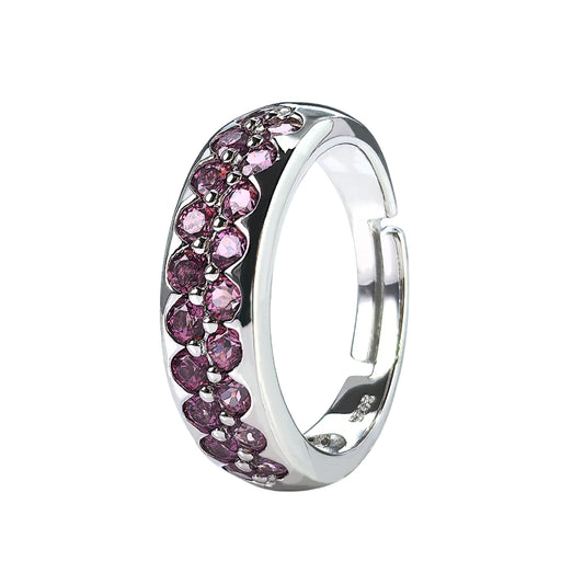 Gorgeous Rhodium Plated Silver 925 Jewelry Natural Pyrope Ring