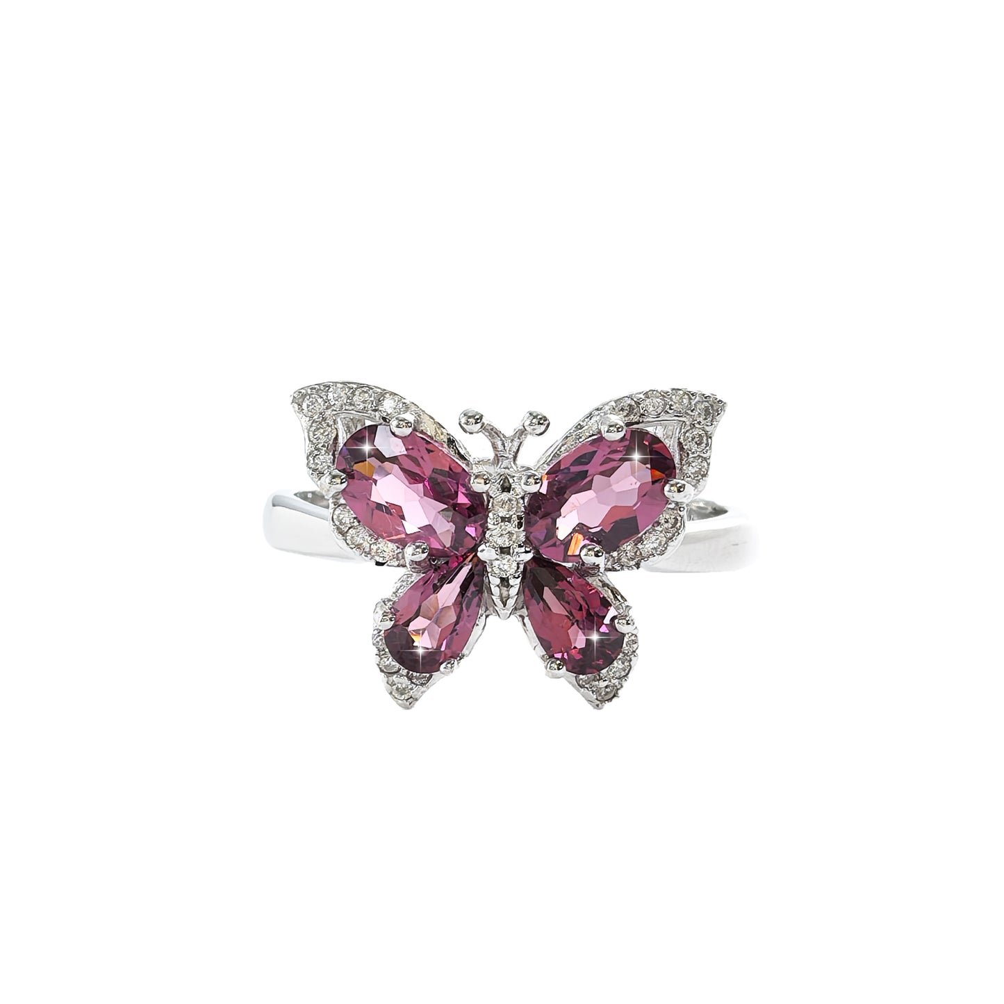 Charming 925 Rhodium Plated Natural Pyrope Garnet Jewelry Set