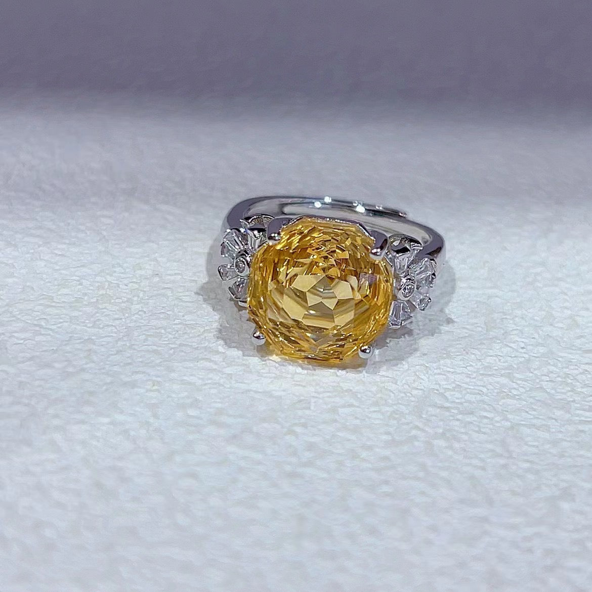 New Design Exclusive 925 Sterling Silver Natural Citrine Ring