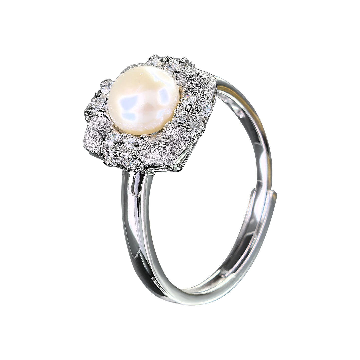 925 Sterling Silver Freshwater Pearl Jewelry Set Sparkling Rhodium Plated