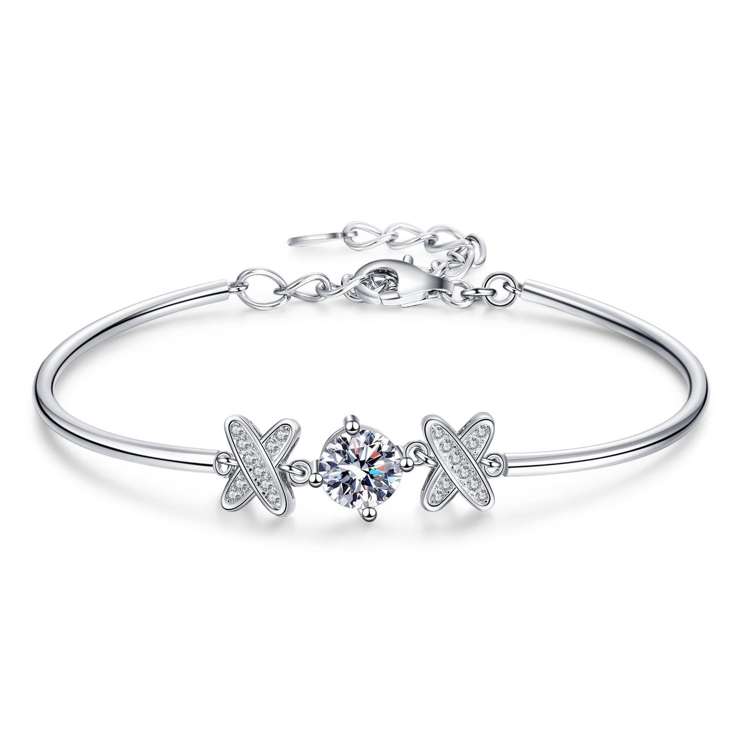 1 Carat Round Cut Moissanite Bracelet Light Luxury S925 Sterling Silver