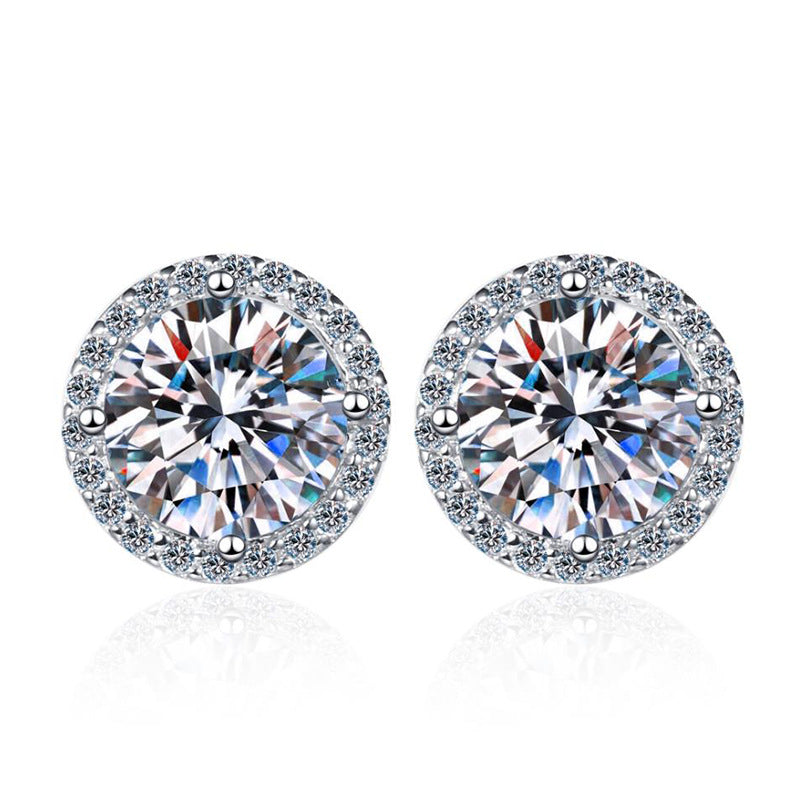 D Color VVS1 Moissanite Earrings Solid 925 Sterling Silver with GRA Certificate