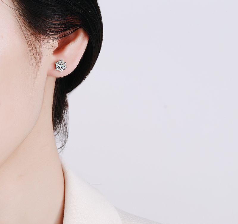 Wholesale Round Cut Moissanites Earrings S925 Sterling Silver VVS D Color Fine Jewelry for Men and Women 0.2/0.3/0.5/0.8/1/2ct