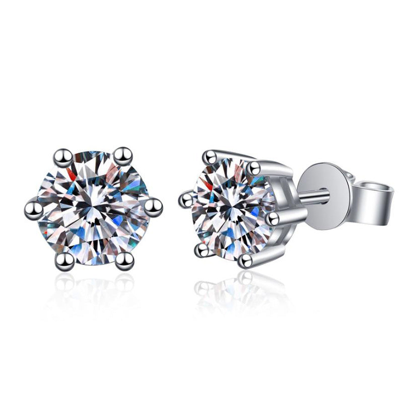 VVS 0.1-3Carat Round Brilliant Cut Stud Moissanite Earrings