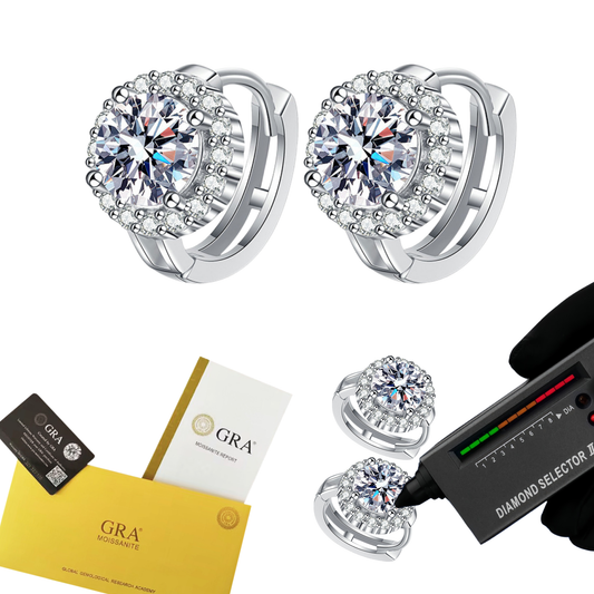 Wholesale Shape Grade D Vvs Round Cut Moissanite Earrings 925 Sterling Silver 0.5ct/1ct Moissanite Hoop Earrings