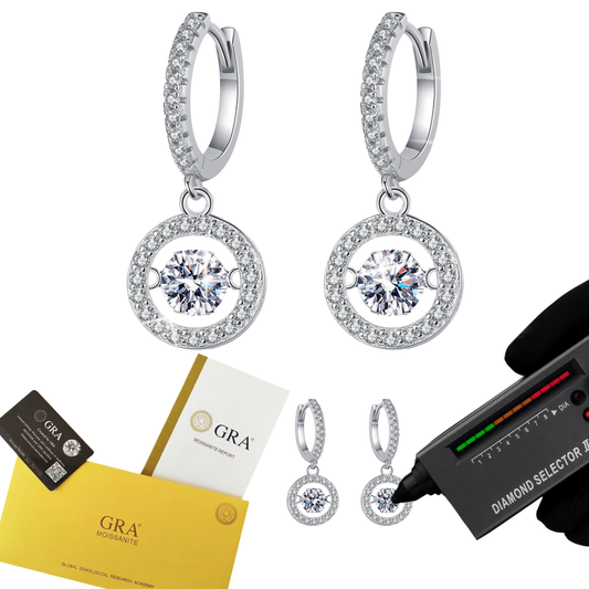 Wholesale Trendy Round Shape DEF Moissanite Drop Earrings 925 Sterling Silver 0.5ct Moissanite Earrings for Girls