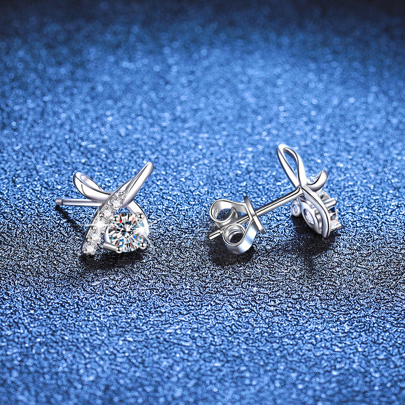 GRA Certificate Round Cut Moissanite Earrings 0.3ct