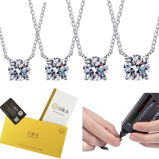 S925 Silver Moissanite Necklace Top Selling 1ct 2ct 3ct 5ct Necklace with GRA Certificate