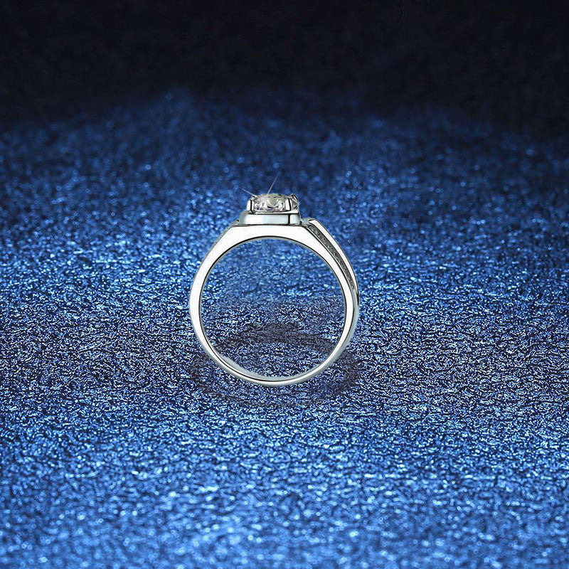 Luxury 1 Carat Moissanite Ring 925 Sterling Silver with GRA Certified