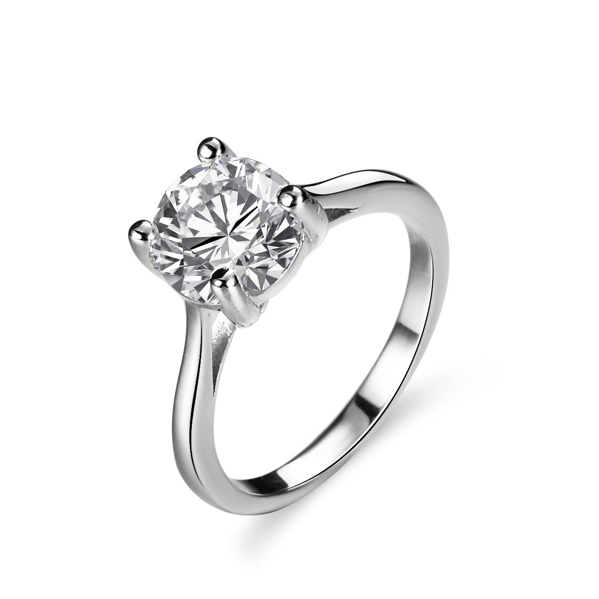 GRA Certified 3ct Moissanite Engagement Ring Solitaire 925 Silver Fine Soldered Ring