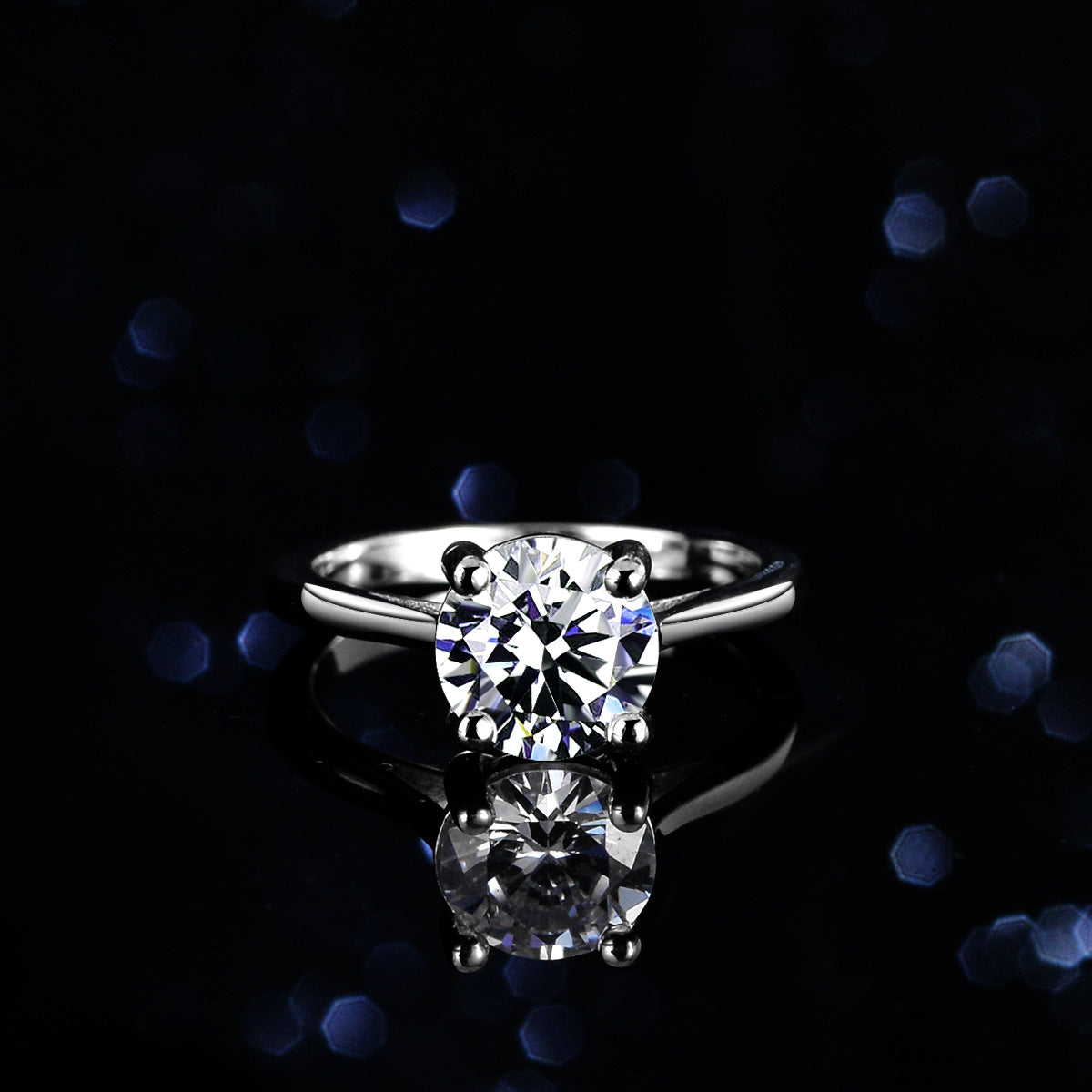 GRA Certified 3ct Moissanite Engagement Ring Solitaire 925 Silver Fine Soldered Ring