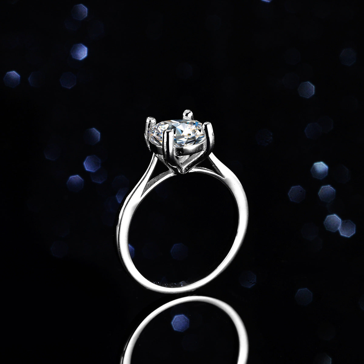 GRA Certified 3ct Moissanite Engagement Ring Solitaire 925 Silver Fine Soldered Ring