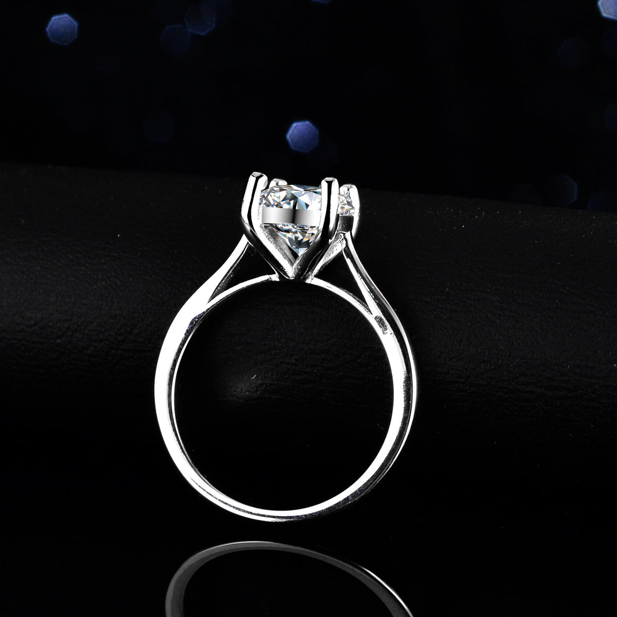 GRA Certified 3ct Moissanite Engagement Ring Solitaire 925 Silver Fine Soldered Ring