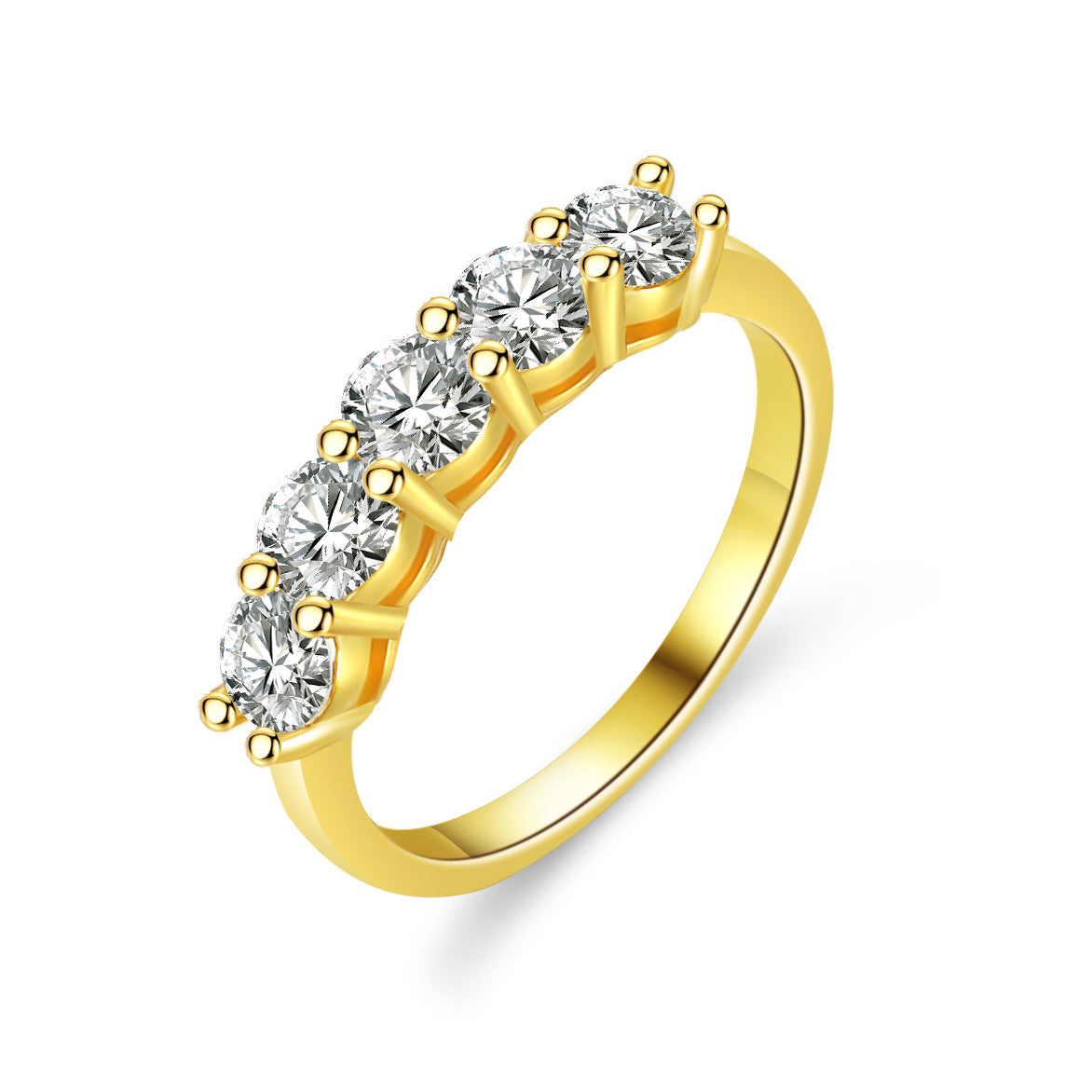 Popular S925 Silver Round Cut Moissanite Ring 1.5ct Eternity Ring Band